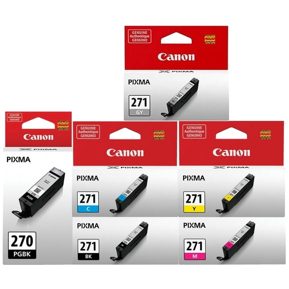 Canon PGI-270/CLI-271 6-Color Pack of Genuine Standard Yield Setup Printer Ink Cartridges for PIXMA MG7720 TS8020 TS9020 (Sold Without Manufacturer Warranty) Packaging May Vary