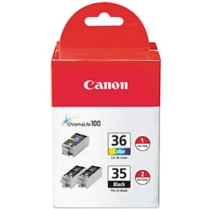 Canon 7737A001 Tri-Color Inkjet Printer Ink Cartridge and Paper Combo Pack