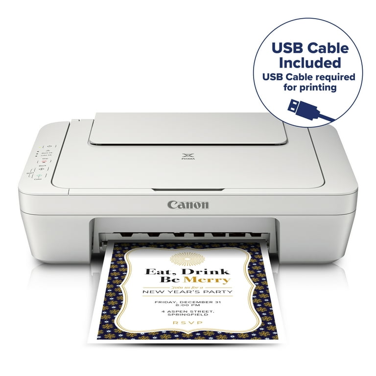 lyserød Udgående harpun Canon PIXMA MG2522 Wired All-in-One Color Inkjet Printer [USB Cable  Included], White - Walmart.com