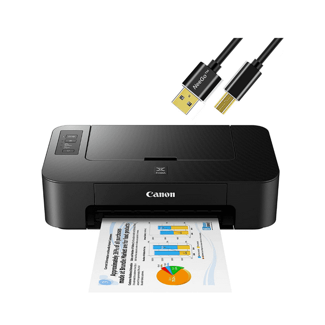 Canon Pixma Inkjet Color Printer, High Resolution Fast Speed Printing Compact Size Easy Setup and Simple Connectivity Up to 4800x1200 DPI Color Resolution, with 6 ft NeeGo Printer Cable - Black - image 1 of 6