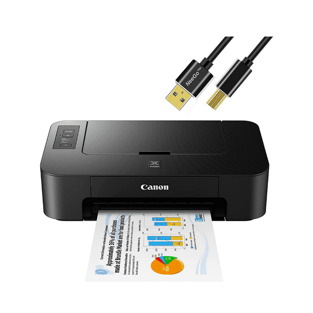 Canon Pixma Inkjet Color Printer, High Resolution Fast Speed Printing Compact Size Easy Setup and Simple Connectivity Up to 4800x1200 DPI Color Resolution, with 6 ft NeeGo Printer Cable - Black