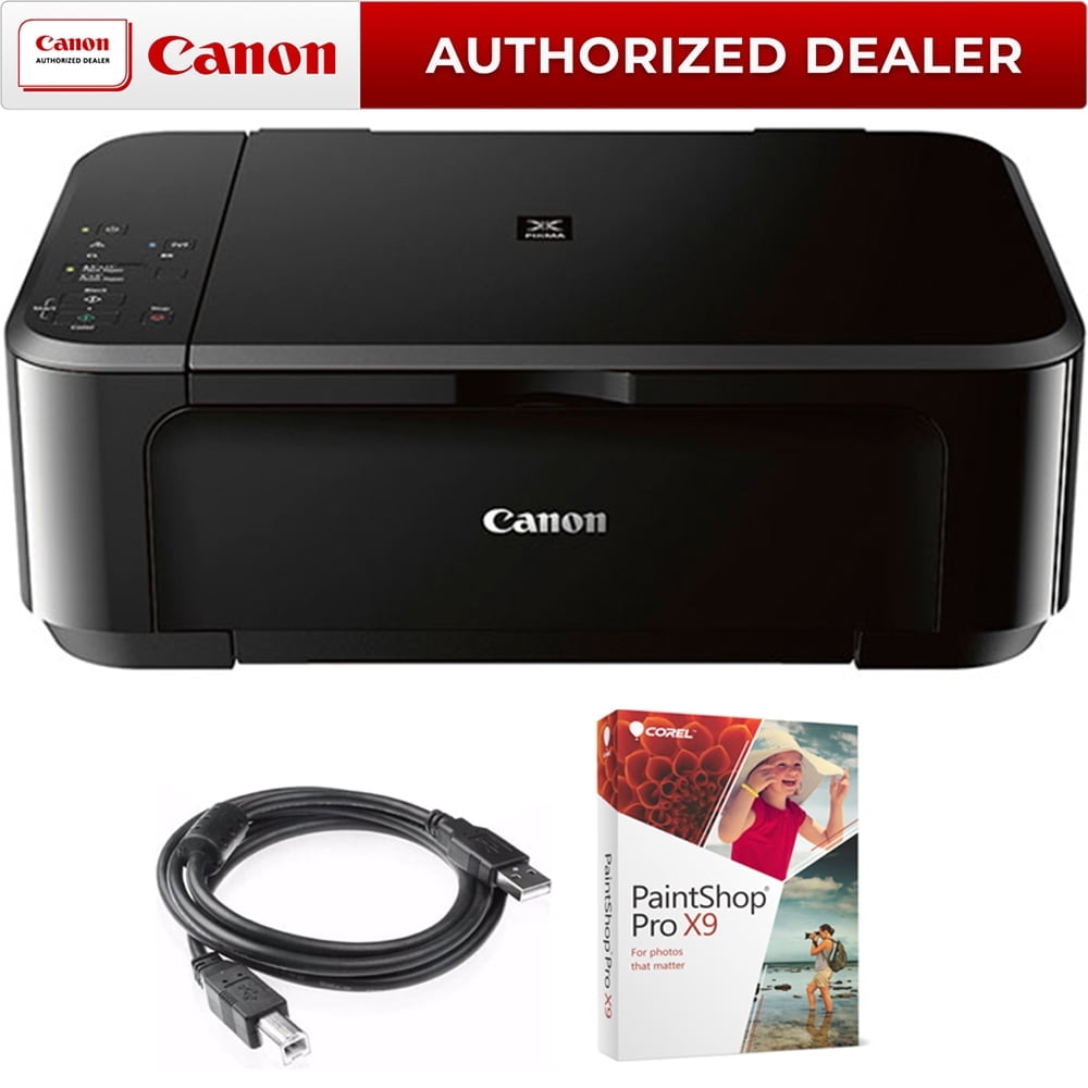 Canon Pixma MG3620 Wireless Inkjet All-In-One Multifunction Printer (0515C002) Bundle with High Speed 6-foot USB Printer Cable and Corel Paintshop Pro 2018 (Digital Download)