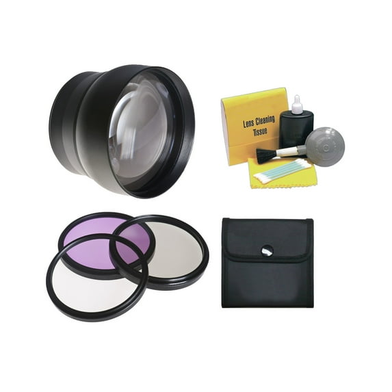 Canon Power Shot SX510 HS High Definition Super Telephoto Lens (58mm) + 52mm 3 Piece Filter Kit + Ring Adapter + Stepping Ring 52-58mm + Nwv Direct 5 Piece Cleaning Kit