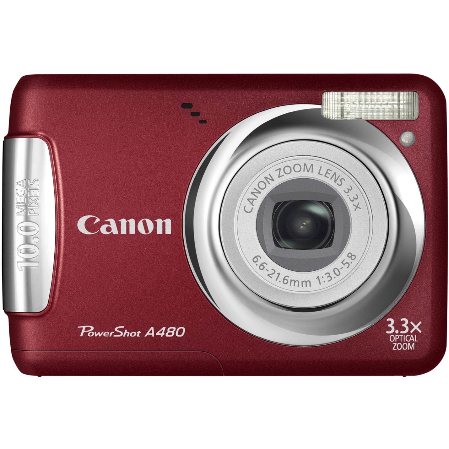 Canon PowerShot A480 10 Megapixel Compact Camera, Red 