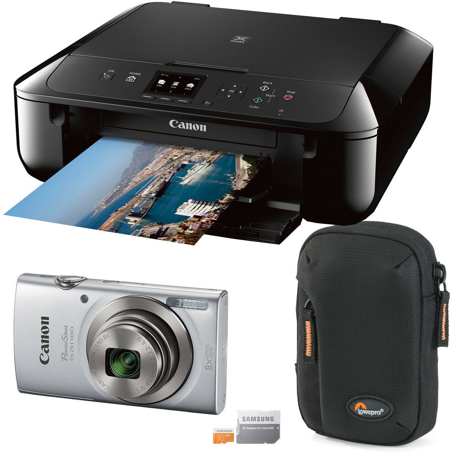 Canon PowerShot ELPH 180 Digital Camera Bundle with 20 Megapixels, 8x ...