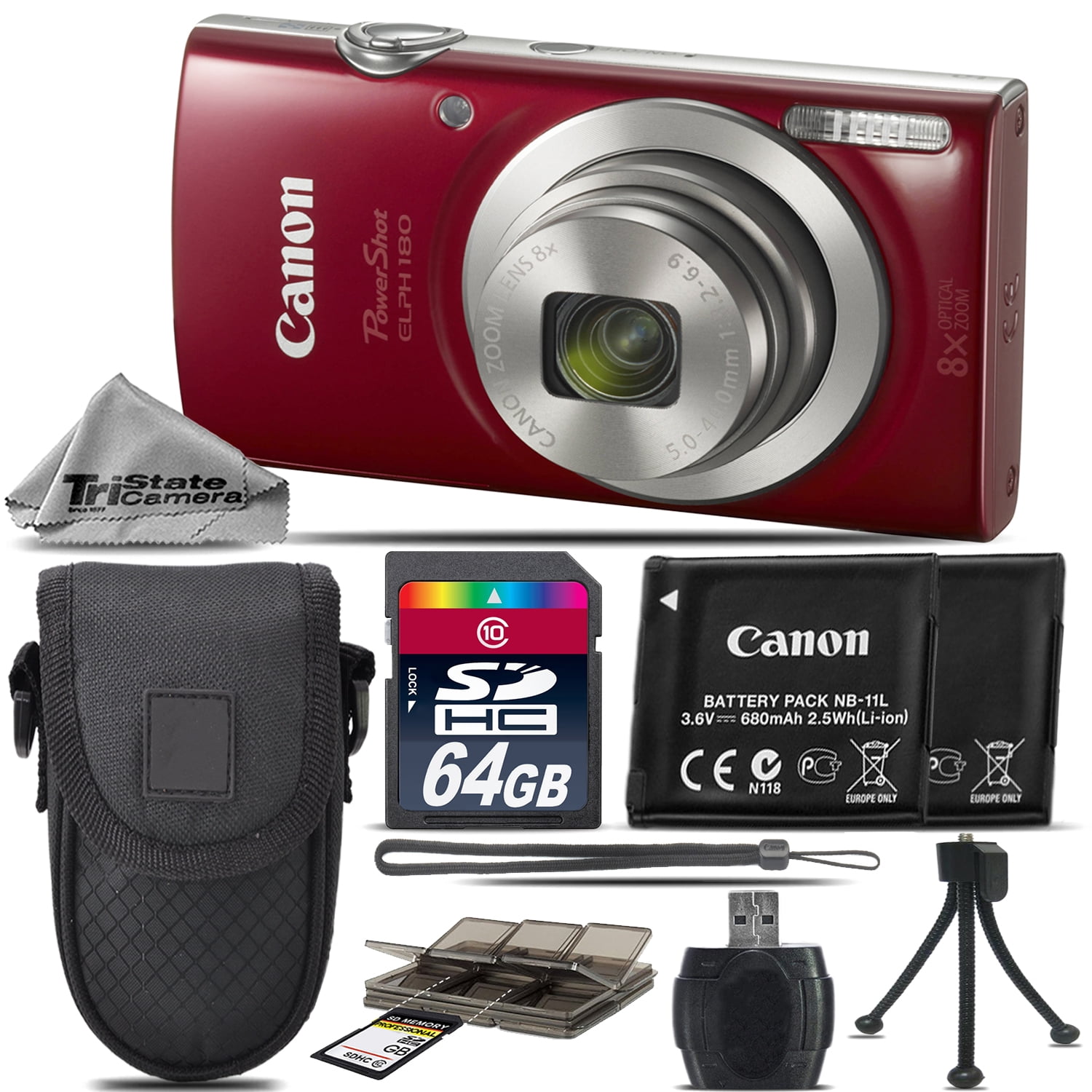 Canon PowerShot ELPH 180 Compact Digital Camera, 8X Optical Zoom