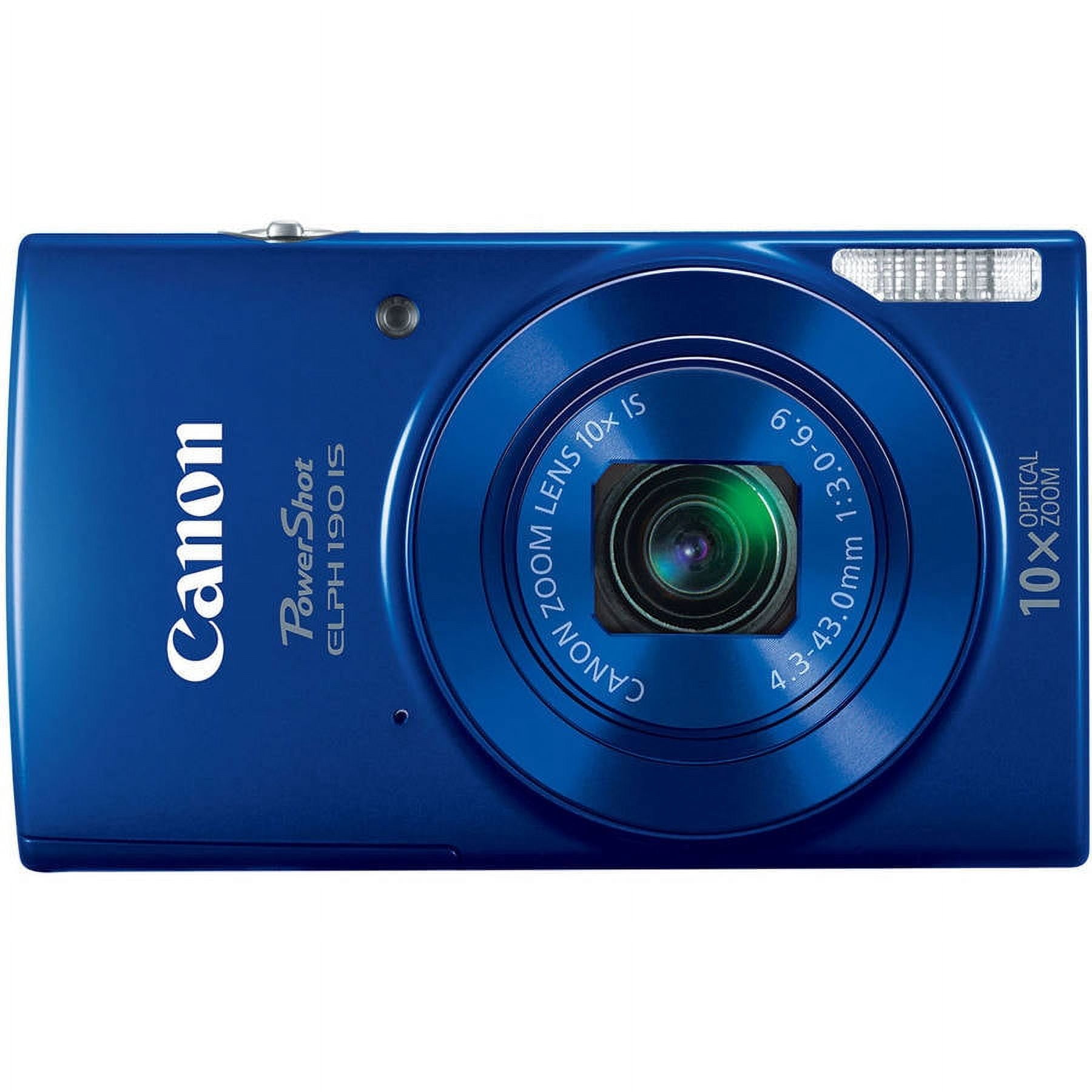 Canon PowerShot ELPH 190 IS Digital Camera Bundle with 20 Megapixels, 10x Optical Zoom, Tahoe 25 II Camera Pouch and 16GB microSD Card