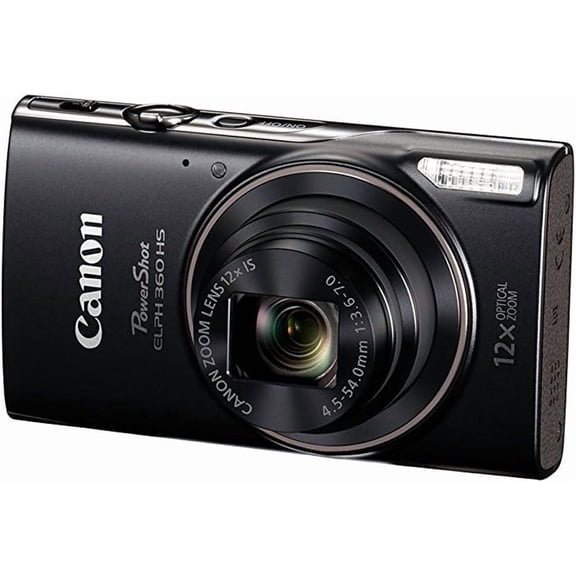 Canon PowerShot ELPH 360 HS A 20.2MP Digital Camera 12x Optical Zoom Wi-Fi Black - International Version
