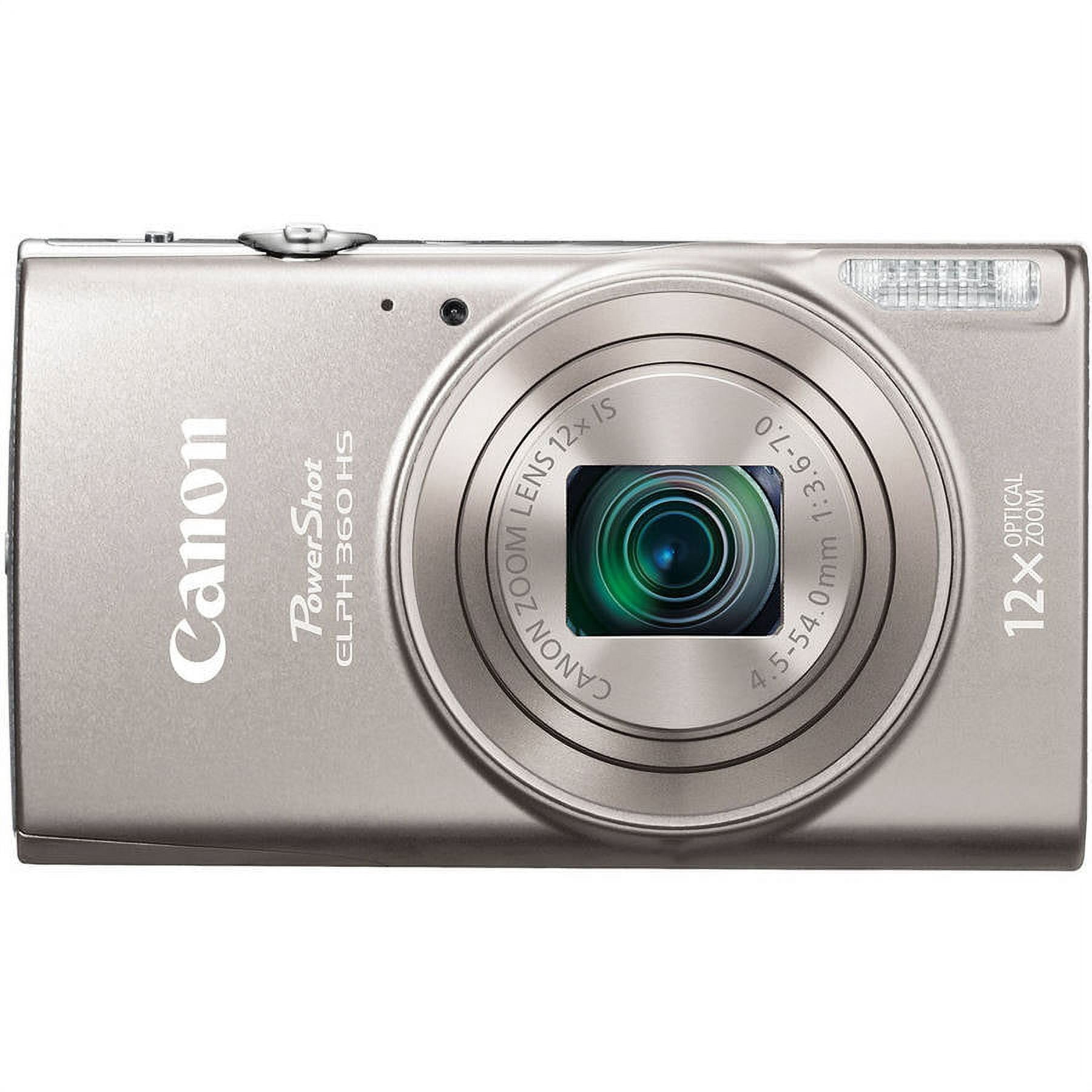 Cannon 1078C001-3-KIT Elph 360 with Card & Case-Slv