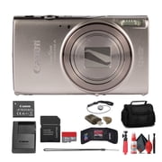 Canon PowerShot ELPH 360 HS Digital Camera 12x Zoom Silver Bundle 64GB Kit International Model