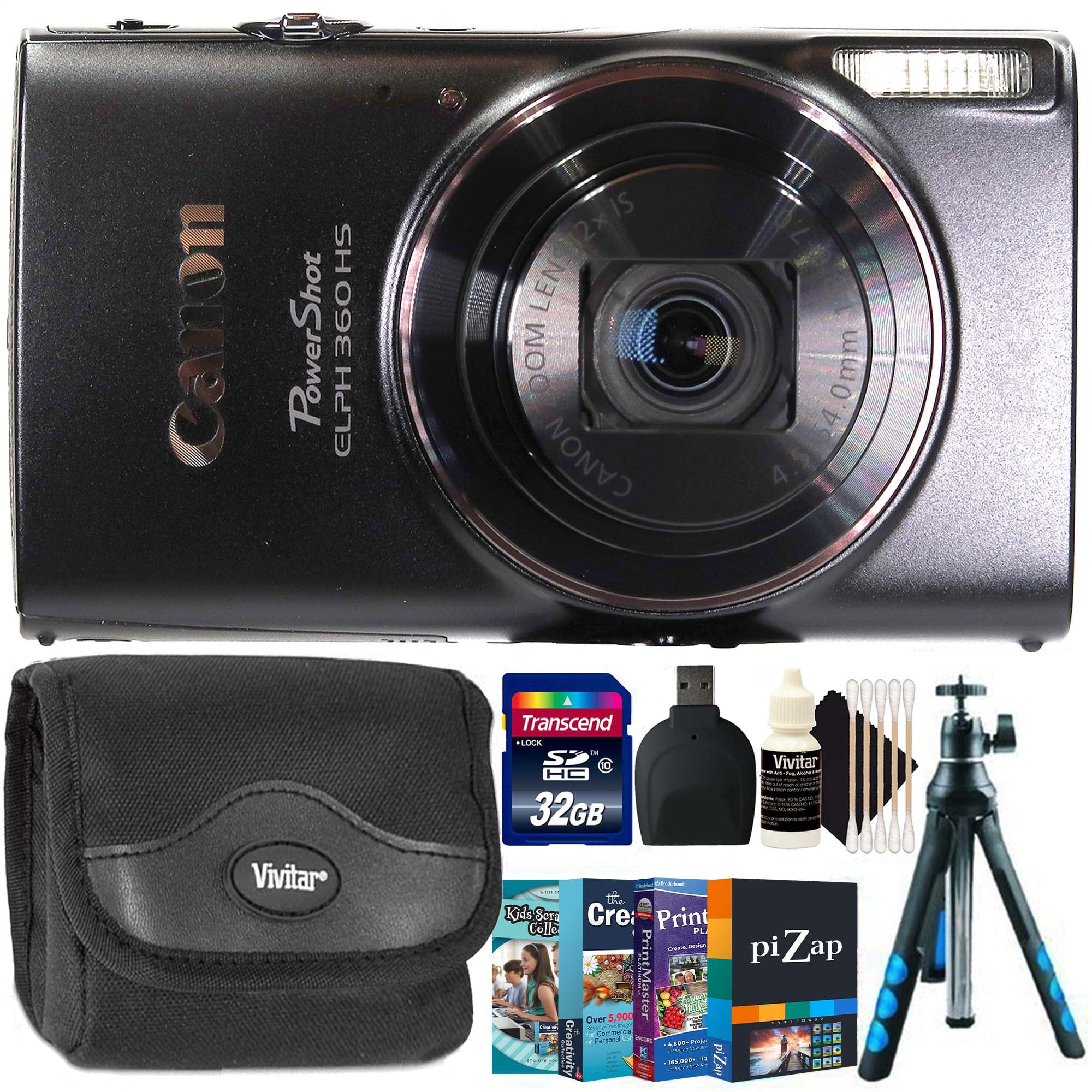 Canon PowerShot ELPH 360 HS Professional Photography Cam Video Set with