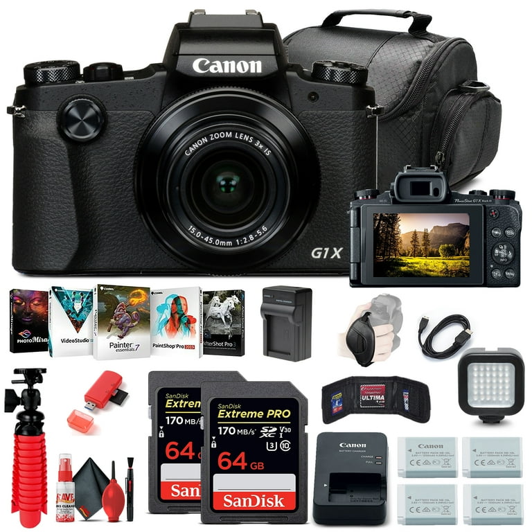 Canon PowerShot G1 X Mark III Digital Camera (2208C001), 2 x 64GB