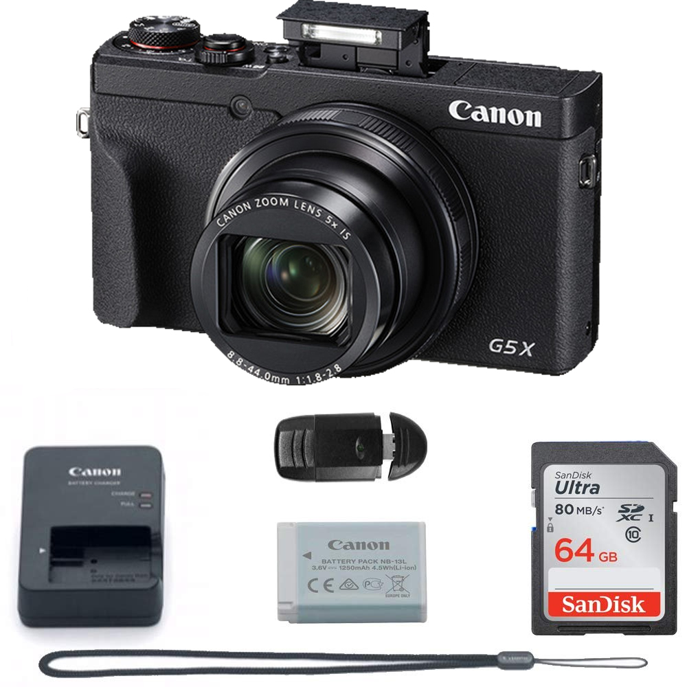 Canon PowerShot G5 X Mark II (Black) International Version - Expo Accessories Bundle - image 1 of 10