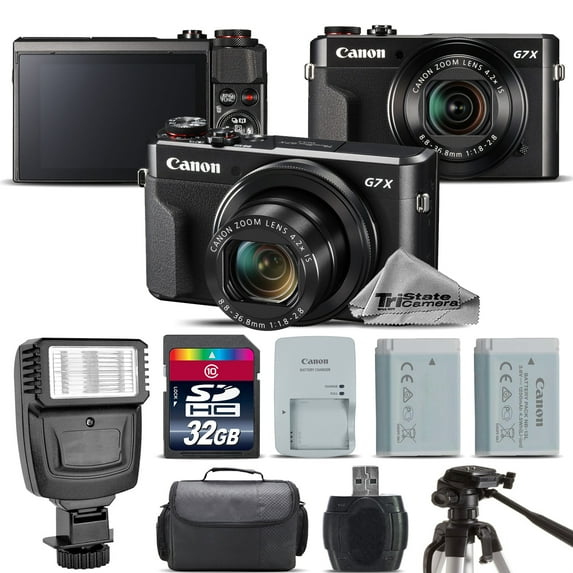 Canon PowerShot G7 X Digital 20.1MP DIGIC 7 Camera + EXT BAT + Flash - 32GB Kit (International Version)