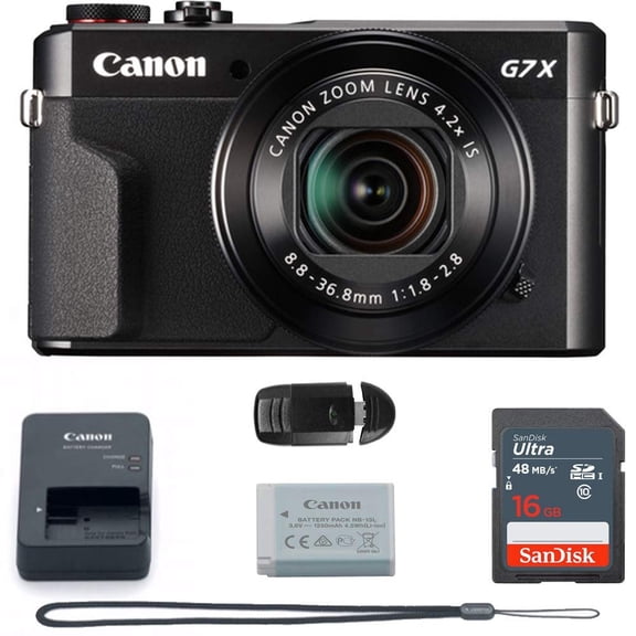 Canon PowerShot G7 X Mark II (Black) International Version - Expo Accessories Bundle