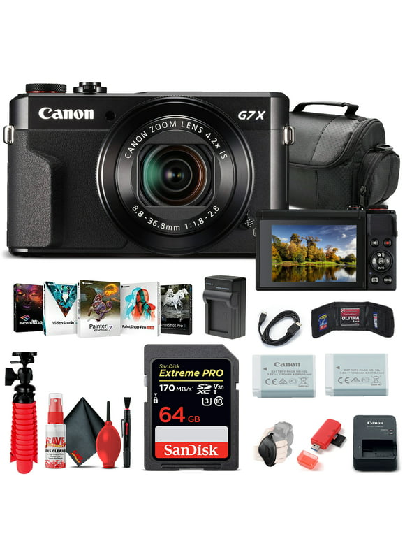Canon PowerShot G7 X Mark II Digital Camera (1066C001) + 64GB Card + More