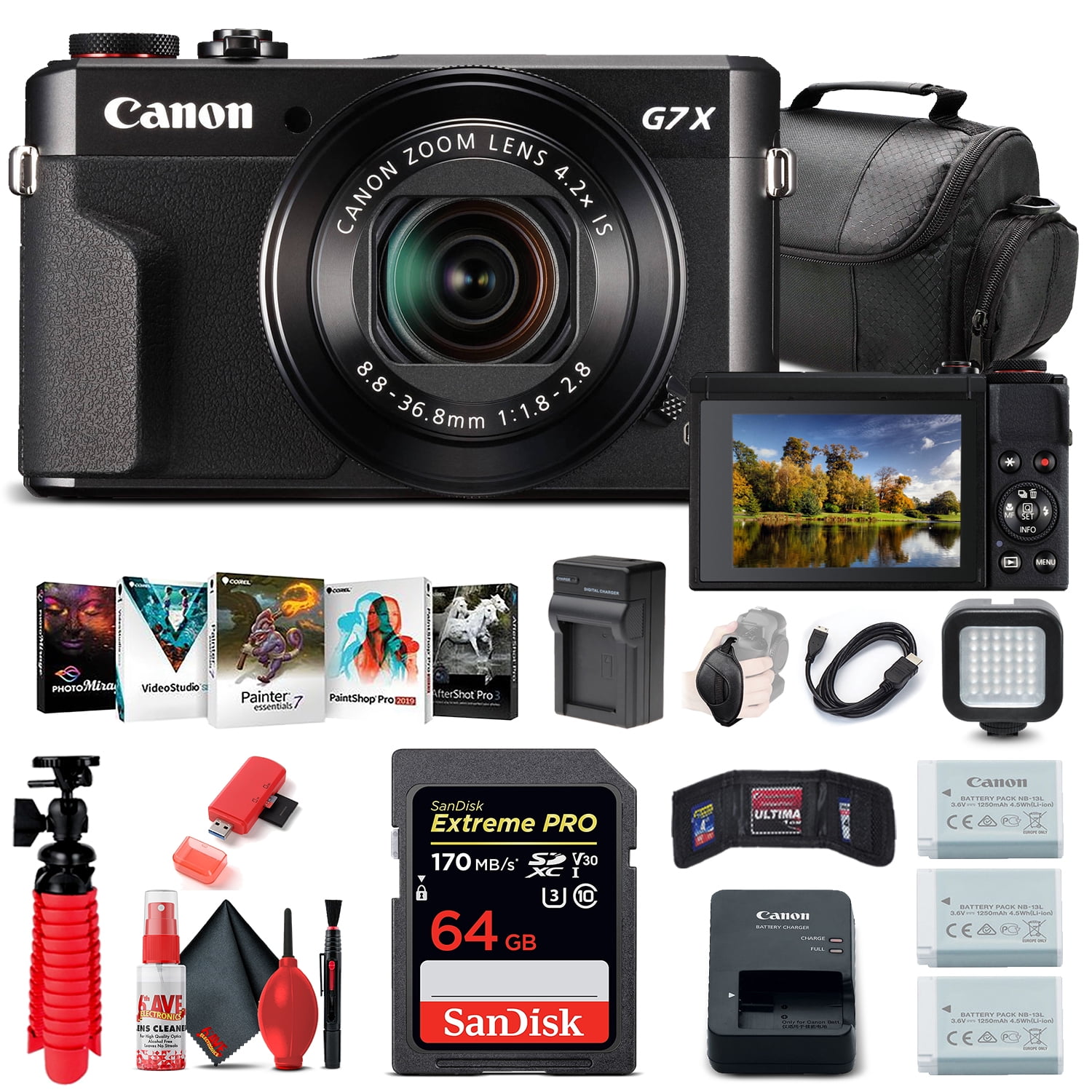 Canon PowerShot G7 X Mark II Digital Camera Bundle + 64GB
