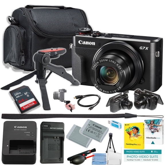 Canon PowerShot G7 X Mark III Digital Camera + 64GB Ultra Memory Card + Gripster Tripod + Camera Case + More (14pc Bundle) (International Version)