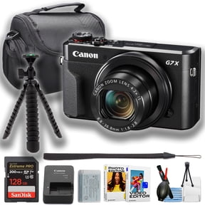 Canon PowerShot G7 X Mark II Digital Camera (Black) + 128GB Extreme Pro Memory Card + Camera Case + More (10pc Bundle) (International Version)