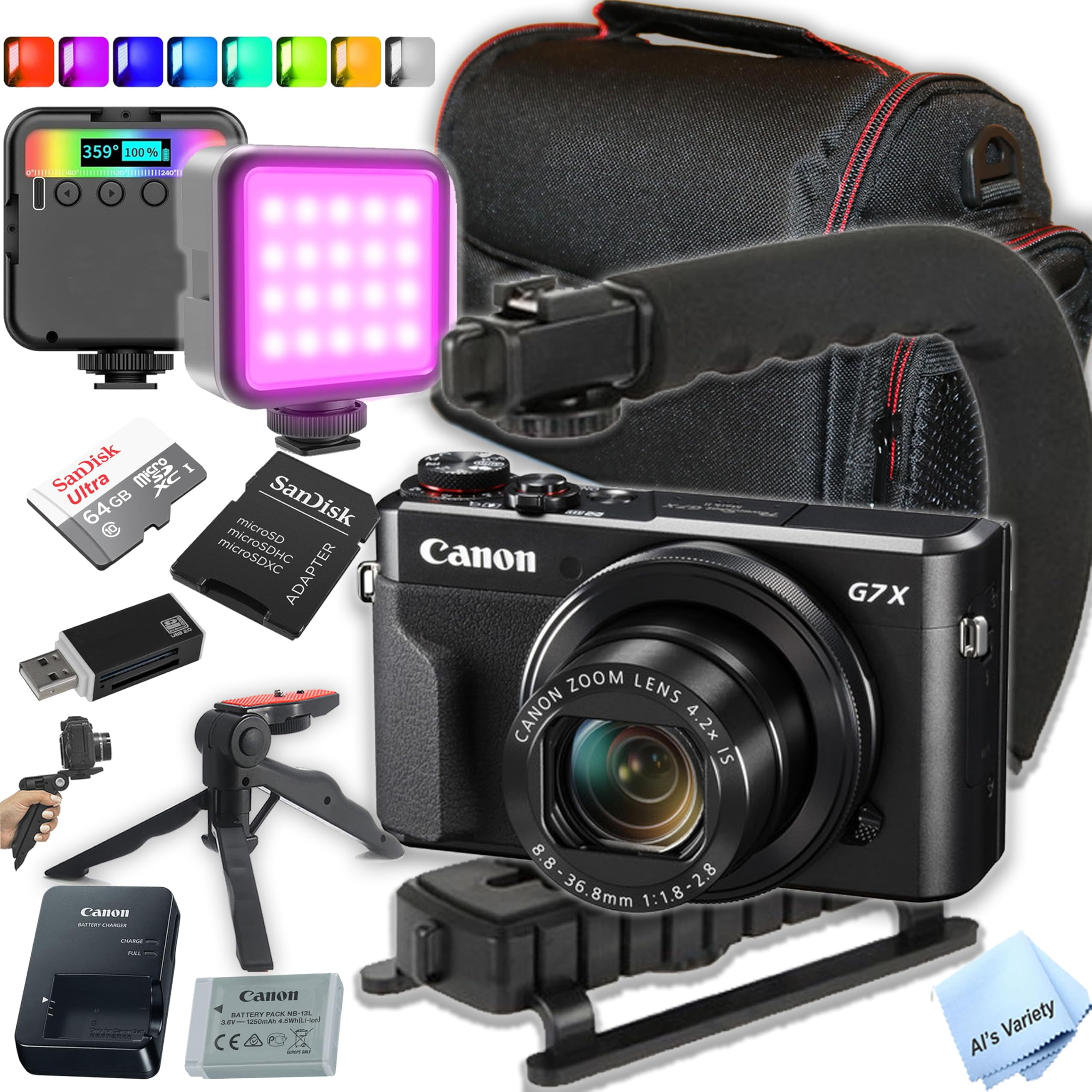 Canon PowerShot G7 X Mark II Digital Camera Bundle, Includes 64GB