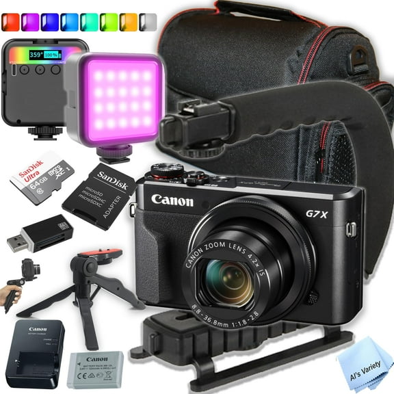 Canon PowerShot G7 X Mark II Digital Camera Bundle, Includes 64GB SD Memory Card, and More (International Version)