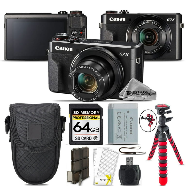 Canon PowerShot G7 X Mark II Digital Camera with 64GB SD Card, Black Canon PowerShot G7 X Mark II Digital Camera with 64GB SD Card, Black