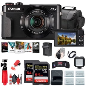 Canon PowerShot G7 X Mark II Digital Camera with 2 x 64GB Cards & 3 Batteries (International Version)