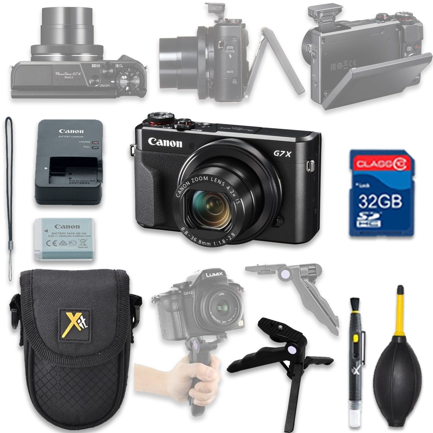 Canon PowerShot G7 X・バッテリー2個&SDカード付 Canon PowerShot G7 X Mark II Digital Camera with 32GB SD Memory