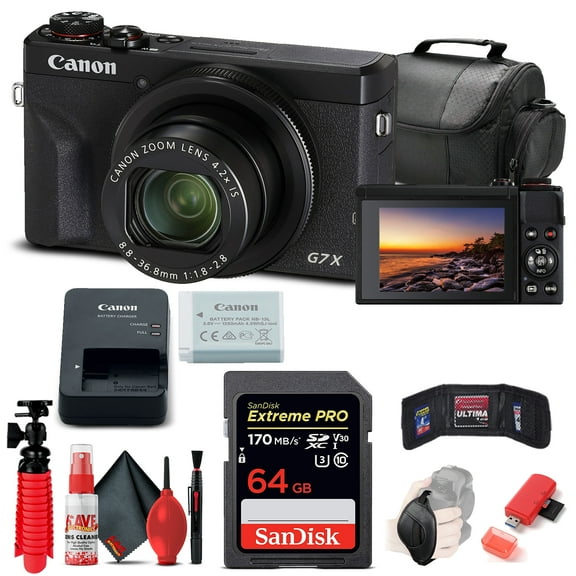 Canon PowerShot G7 X Mark III Digital Camera | Black | 20.1 MP | 4.2x Optical Zoom | 64GB SD Card Kit(International Model)