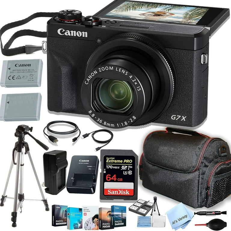 Canon PowerShot G7 X・バッテリー2個&SDカード付 Canon PowerShot G7 X Mark III Digital Camera Bundle, 20.1MP Sensor