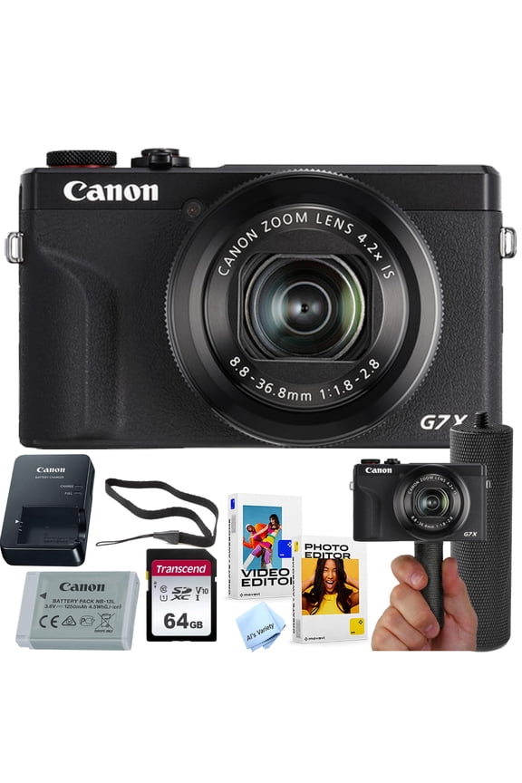 PowerShot G7 X Mark III Digital Camera + 64GB Memory + Stabilizing Grip + Software Pack +More (Value Bundle) (International Version)