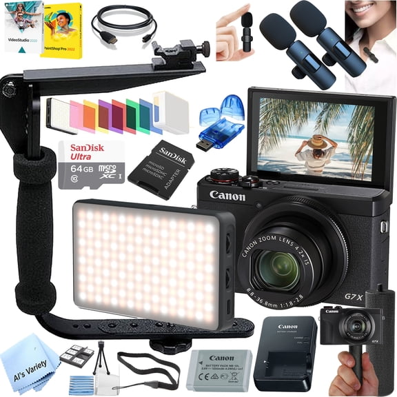 Canon PowerShot G7 X Mark III Digital Camera + 64GB Memory + Stabilizing Grip + Software Pack +More (Value Bundle) (International Version)