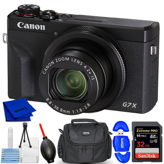 Canon PowerShot G7 X Mark III Digital Camera (Black) International Model - 7PC Accessory Bundle