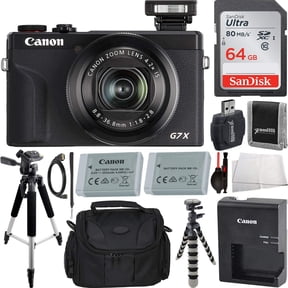 Canon PowerShot G7 X Mark III Digital Camera (Black) with Essential Accessory Bundle - Includes: SanDisk Ultra 64GB SDXC Memory Card,1x Seller Supplied Replacement Battery +more International Version