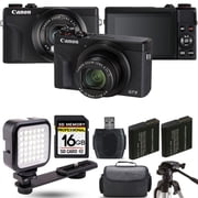 Canon PowerShot G7 X Mark III Digital Camera Black + Extra Battery + LED - 16GB Kit International Version