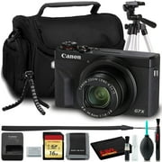 Canon PowerShot G7 X Mark III Digital Camera (Black) Bundle with 16GB SD Card, 57 Tripod, Flexible Tripod, Padded Bag, and 6Ave Cleaning Kit (International Version)