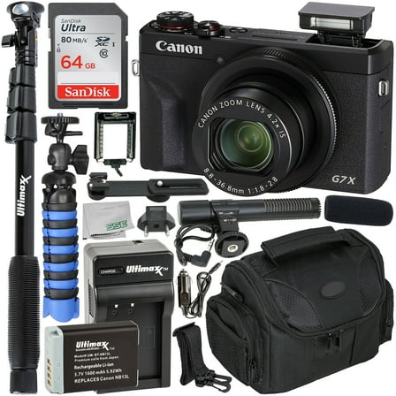 Canon PowerShot G7 X Mark III Digital Camera (Black) Must-Have Starter YouTube Vlogging Kit