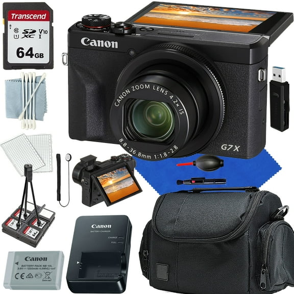 Canon PowerShot G7 X Mark III Digital Camera+COMMANDER Starter KIT+64GIG Card+Case(13PC)Bundle