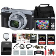 Canon PowerShot G7 X Mark III Digital Camera New Silver + 2 x 64GB Memory Card + 2 x NB13L Battery + More International Version