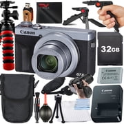 Canon PowerShot G7 X Mark III Digital Camera Silver with SanDisk 32GB Memory Card + Case + Tripod + SV Premium Accessory Bundle International Version