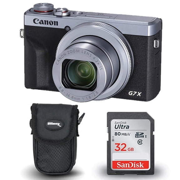 Canon PowerShot G7 X Mark III Digital Camera (International Model) (Silver) - Bundle Includes: SanDisk 32GB Ultra and Much More (3pc Bundle)