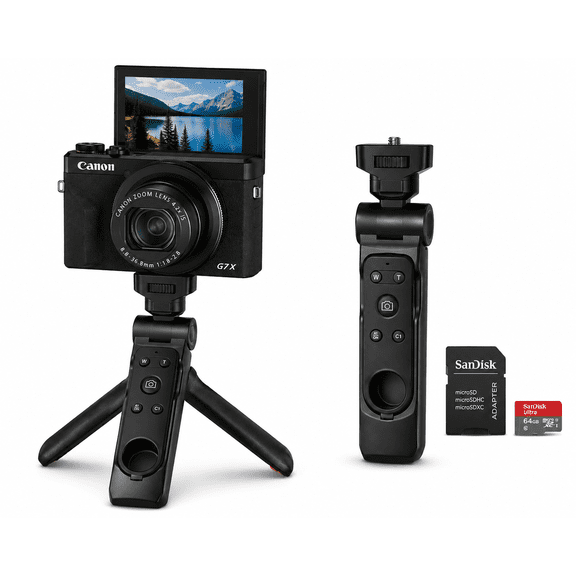 Canon PowerShot G7 X Mark III Digital Camera, Video Creator Kit: Tripod, Memory Card, and Detachable Bluetooth Remote, Black (International Version)