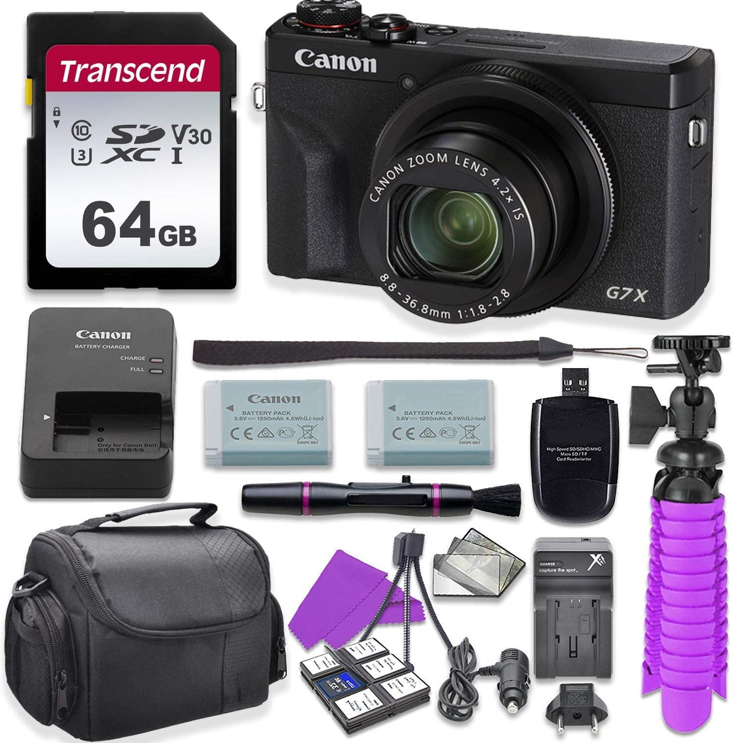 Canon PowerShot G7 X Mark III Digital Camera (Black) + 64GB Battery Bundle  13803316063