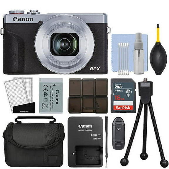 Canon PowerShot G7X Mark III 20.2MP 4K Digital Camera 4.2x Zoom Silver+ 16GB Kit - International Version