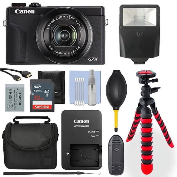 Canon PowerShot G7X Mark III Digital Camera Black+ 32GB Deluxe Accessory Package - International Version