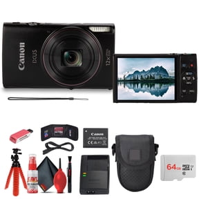 Canon PowerShot IXUS 285 HS Digital Camera 12x Zoom Black Bundle 64GB Card Kit (International Model)