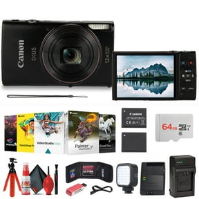 Canon PowerShot IXUS 285 HS Digital Camera 12x Zoom Black Bundle Full Accessory Kit (International Model)
