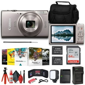 Canon PowerShot IXUS 285 HS Digital Camera 12x Zoom Silver Bundle 64GB Kit (International Model)