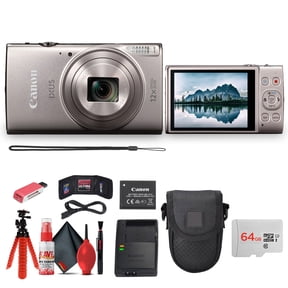 Canon PowerShot IXUS 285 HS Digital Camera 12x Zoom Silver Bundle 64GB Kit (International Model)