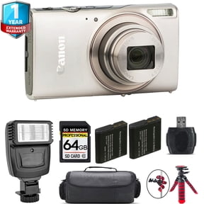 Canon PowerShot IXUS 285 HS Digital Camera (Silver) + 1 Yr Warranty + Flash - 64GB Kit (International Version)